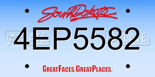 4EP5582 South Dakota License Plate