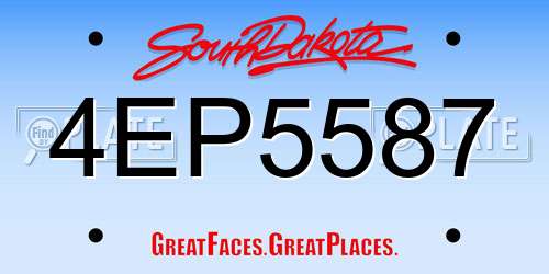 4EP5587 South Dakota License Plate