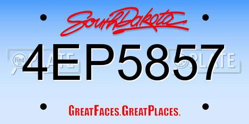 4EP5857 South Dakota License Plate