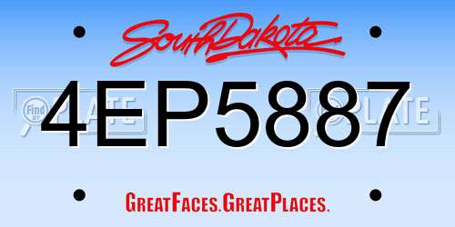 4EP5887 South Dakota License Plate