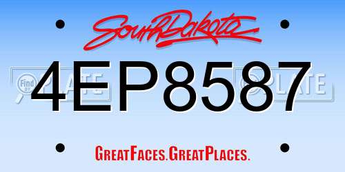 4EP8587 South Dakota License Plate