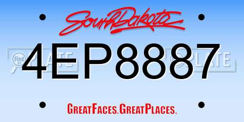 4EP8887 South Dakota License Plate