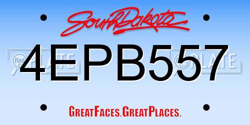 4EPB557 South Dakota License Plate
