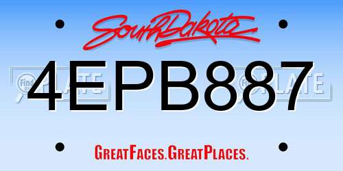 4EPB887 South Dakota License Plate