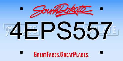 4EPS557 South Dakota License Plate