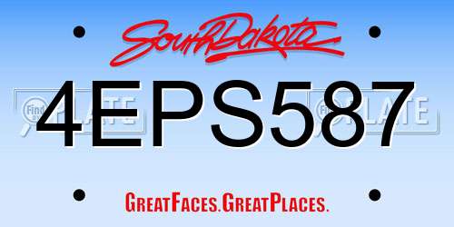 4EPS587 South Dakota License Plate