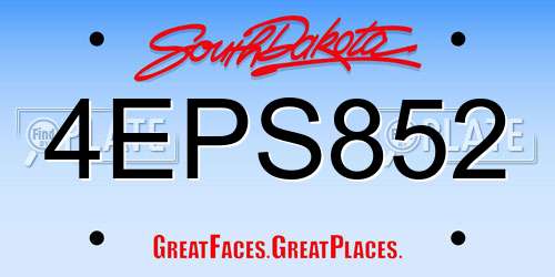4EPS852 South Dakota License Plate