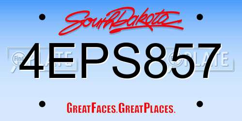 4EPS857 South Dakota License Plate