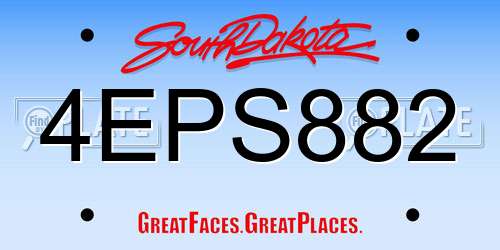 4EPS882 South Dakota License Plate