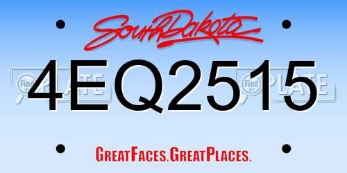 4EQ2515 South Dakota License Plate