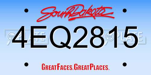 4EQ2815 South Dakota License Plate