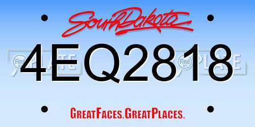 4EQ2818 South Dakota License Plate