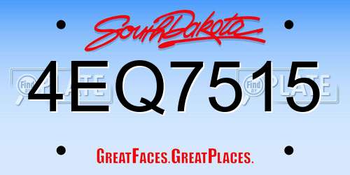 4EQ7515 South Dakota License Plate