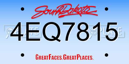 4EQ7815 South Dakota License Plate
