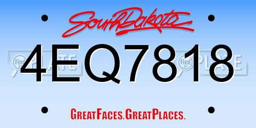 4EQ7818 South Dakota License Plate
