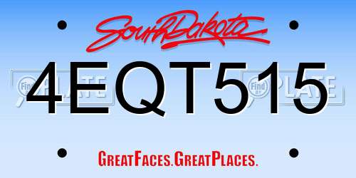 4EQT515 South Dakota License Plate