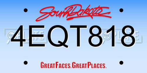4EQT818 South Dakota License Plate
