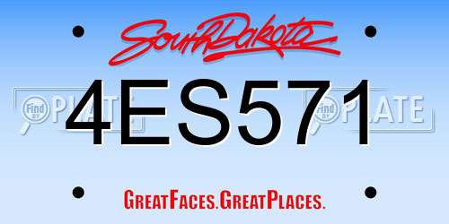 4ES571 South Dakota License Plate
