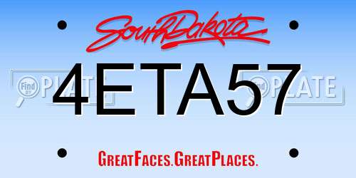 4ETA57 South Dakota License Plate