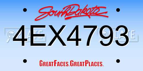 4EX4793 South Dakota License Plate