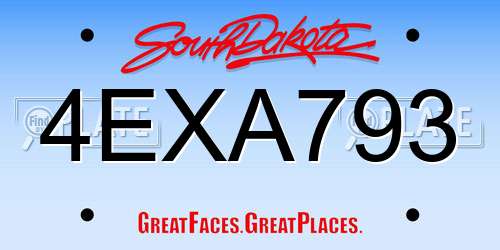 4EXA793 South Dakota License Plate