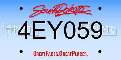4EY059 South Dakota License Plate