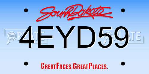 4EYD59 South Dakota License Plate
