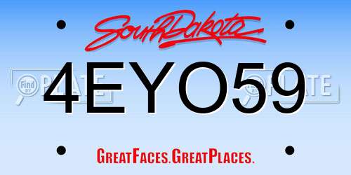 4EYO59 South Dakota License Plate