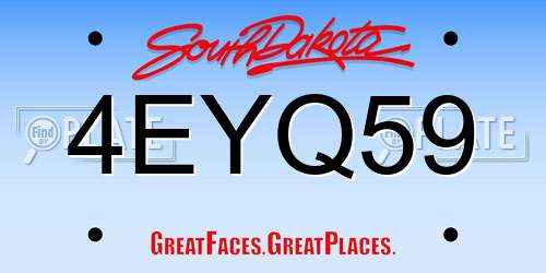 4EYQ59 South Dakota License Plate