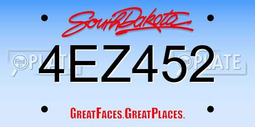 4EZ452 South Dakota License Plate