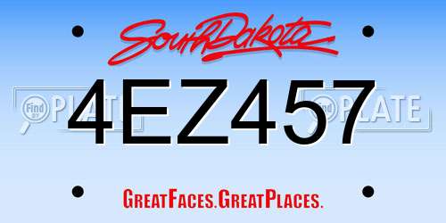 4EZ457 South Dakota License Plate