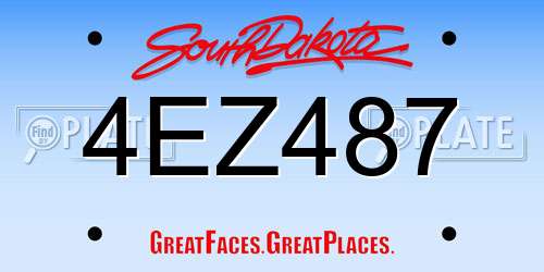 4EZ487 South Dakota License Plate
