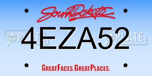 4EZA52 South Dakota License Plate