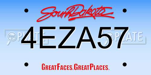 4EZA57 South Dakota License Plate