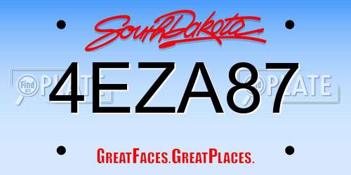 4EZA87 South Dakota License Plate