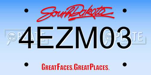 4EZM03 South Dakota License Plate