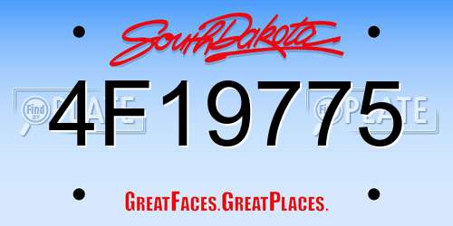 4F19775 South Dakota License Plate