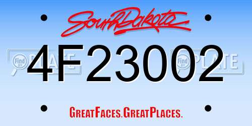 4F23002 South Dakota License Plate