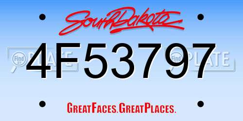 4F53797 South Dakota License Plate