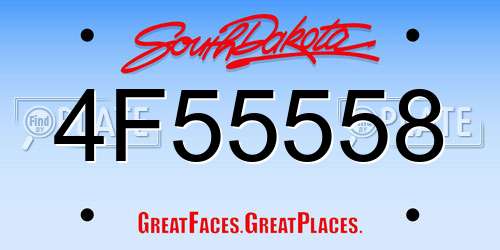 4F55558 South Dakota License Plate