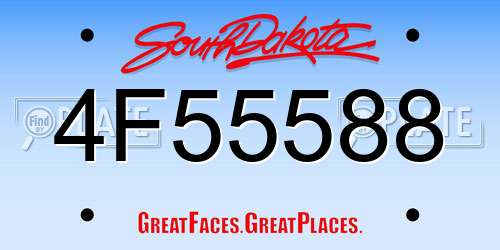 4F55588 South Dakota License Plate