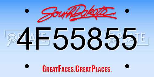 4F55855 South Dakota License Plate