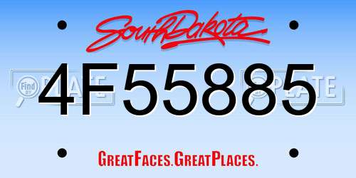 4F55885 South Dakota License Plate