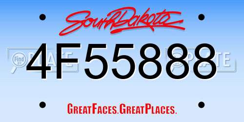 4F55888 South Dakota License Plate