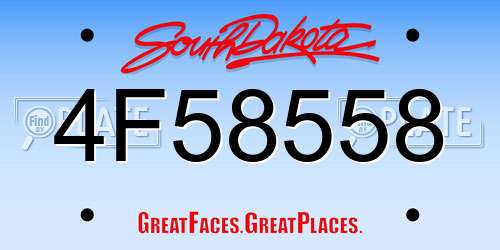 4F58558 South Dakota License Plate