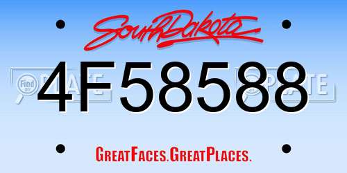 4F58588 South Dakota License Plate