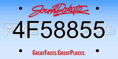 4F58855 South Dakota License Plate