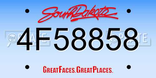 4F58858 South Dakota License Plate