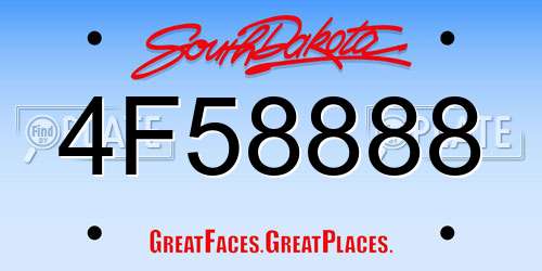 4F58888 South Dakota License Plate