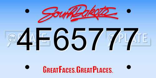 4F65777 South Dakota License Plate